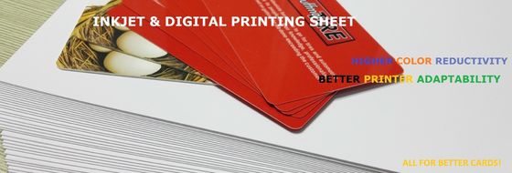 Überlegene Alterungsbeständigkeit Druckfähige PVC-Blätter mit Digitalfarbenbeschichtung auf der einen Seite und Laminationskleberbeschichtung auf der anderen Seite