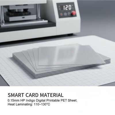 0.15mm HP Indigo Digital Printable PET Sheet für Smart Card Material mit Wärmelaminierung bei 110~130°C